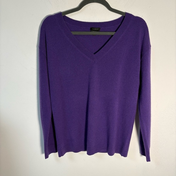 Talbots Women’s Pure Cashmere Sweater V Neck Pullover Purple Medium - Picture 1 of 8